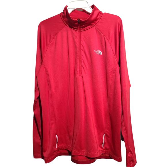 The North Face Red Flash Dry Base Layer 1/4 Zip Pullover Size Large - Picture 1 of 7